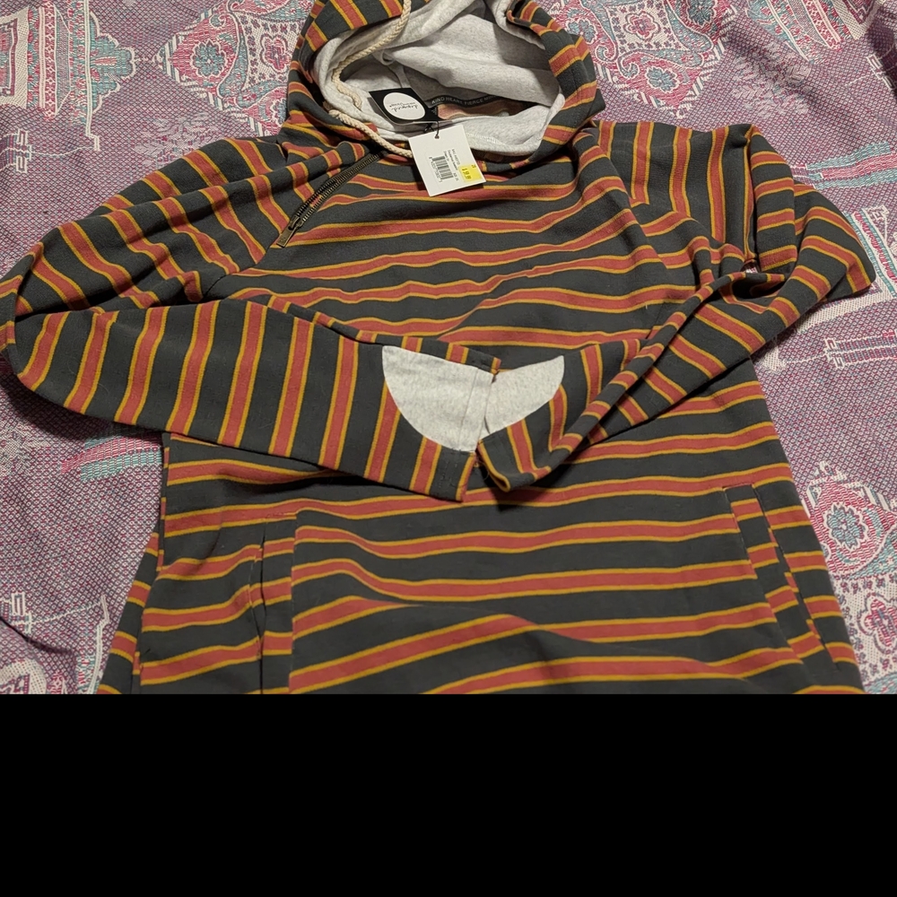 Goodfellow & Co Gray and Yellow Striped Hoodie